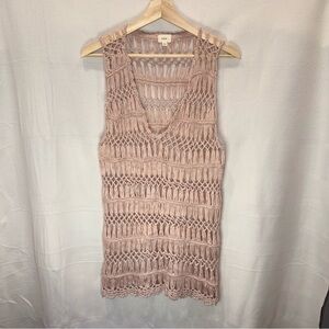 Boho Crochet Knit Sleeveless Top | Open Knit Beach Cover-Up | O&O